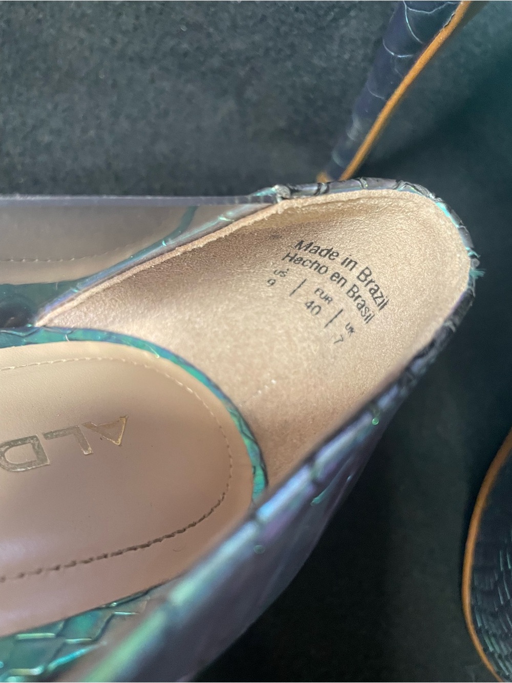 Aldo Iridescent Teal-to-Purple Mermaid Scale Pointed-Toe Heels - Picture 4 of 7